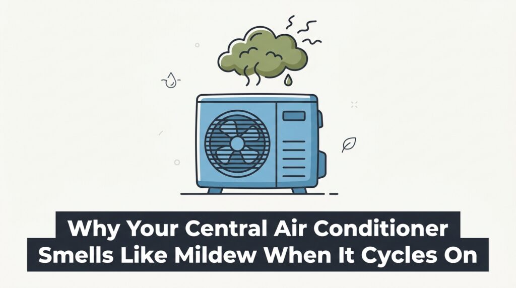 Why Your Central Air Conditioner Smells Like Mildew When It Cycles On 2 Why Your Central Air Conditioner Smells Like Mildew When It Cycles On — featured image