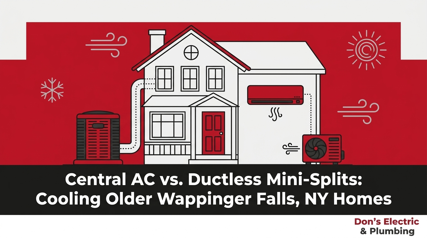 Blog 11 Central AC vs. Ductless Mini-Splits: Cooling Older Wappinger Falls, NY Homes — featured image
