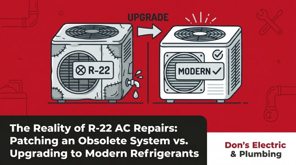 Repairing an Obsolete R-22 AC Unit vs. Upgrading to Modern Refrigerant Standards 2 The Reality of R-22 AC Repairs: Patching an Obsolete System vs. Upgrading to Modern Refrigerants — featured image