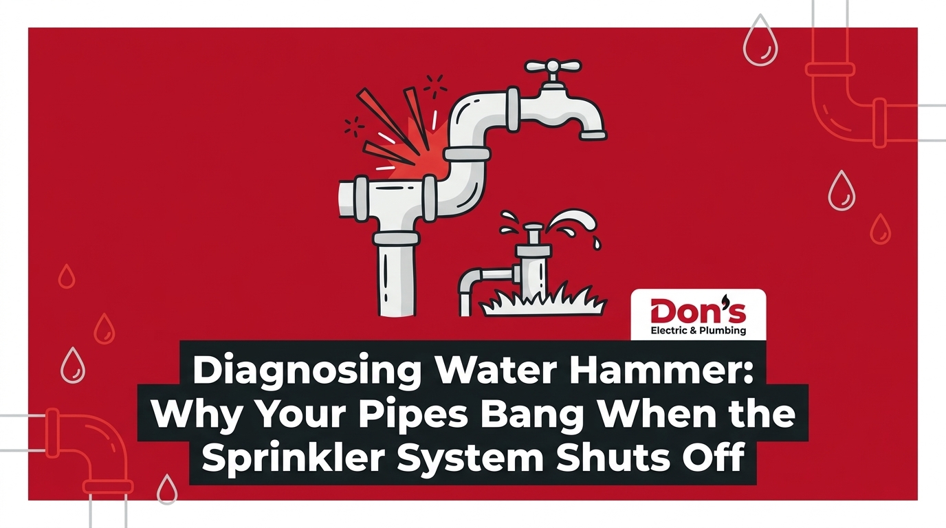 Blog 12 Diagnosing Water Hammer: Why Your Pipes Bang When the Sprinkler System Shuts Off — featured image