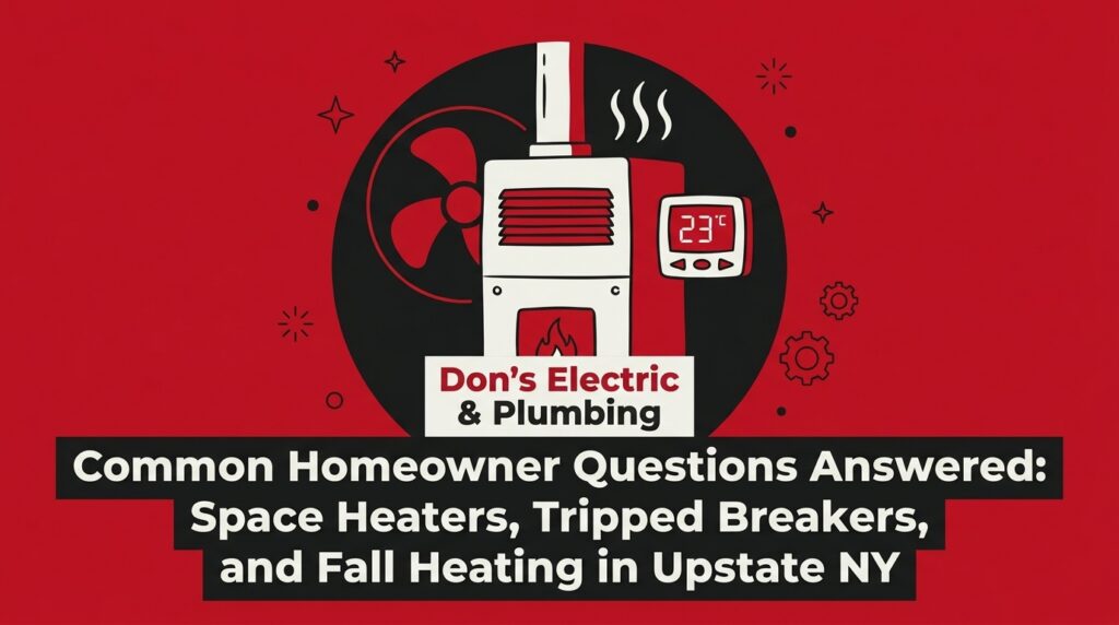 Common Homeowner Questions Answered: Space Heaters, Tripped Breakers, and Fall Heating in Upstate NY 7 Common Homeowner Questions Answered: Space Heaters, Tripped Breakers, and Fall Heating in Upstate NY — featured image