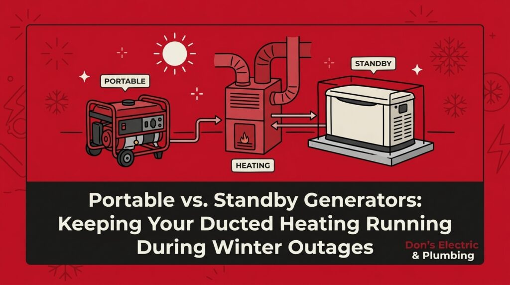Portable vs. Standby Generators: Keeping Your Ducted Heating Running During Winter Outages 5 Portable vs. Standby Generators: Keeping Your Ducted Heating Running During Winter Outages — featured image