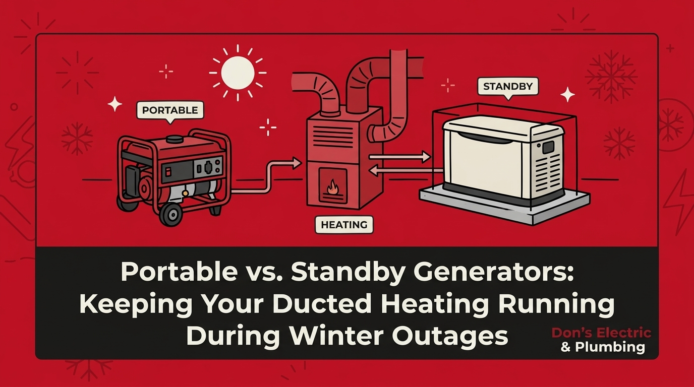 Blog 15 Portable vs. Standby Generators: Keeping Your Ducted Heating Running During Winter Outages — featured image
